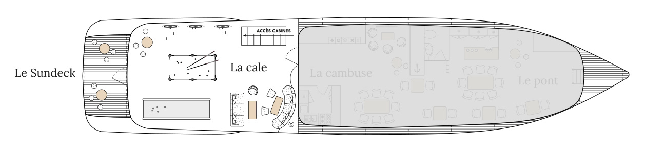 Plan de "La Cale" du bar Kruz Antibes